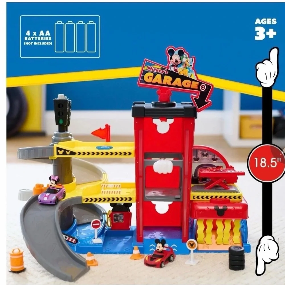 NIB Disney Junior Mickey Mouse Ready To Race Garage with‎ Color Changing Cars